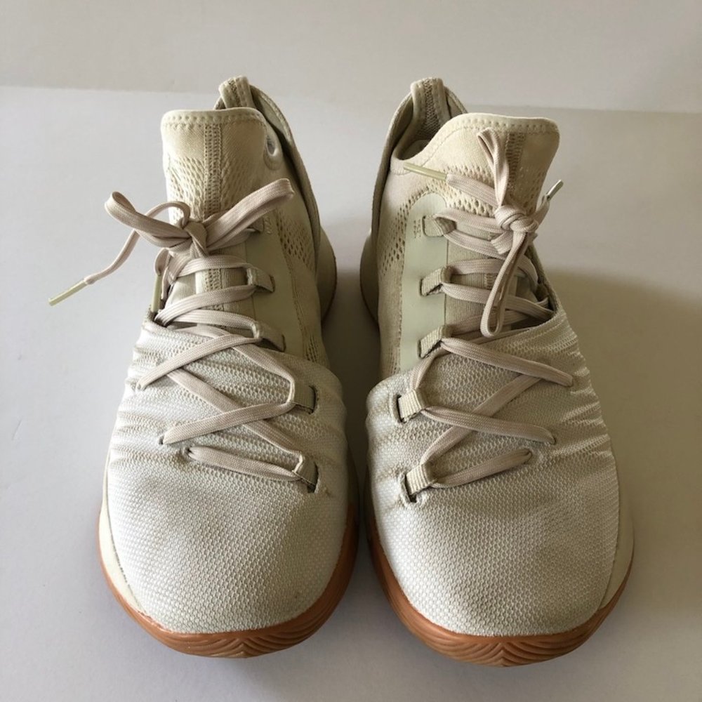 UNDER ARMOUR CURRY 5 Triple White Bball Shoes Sz 7